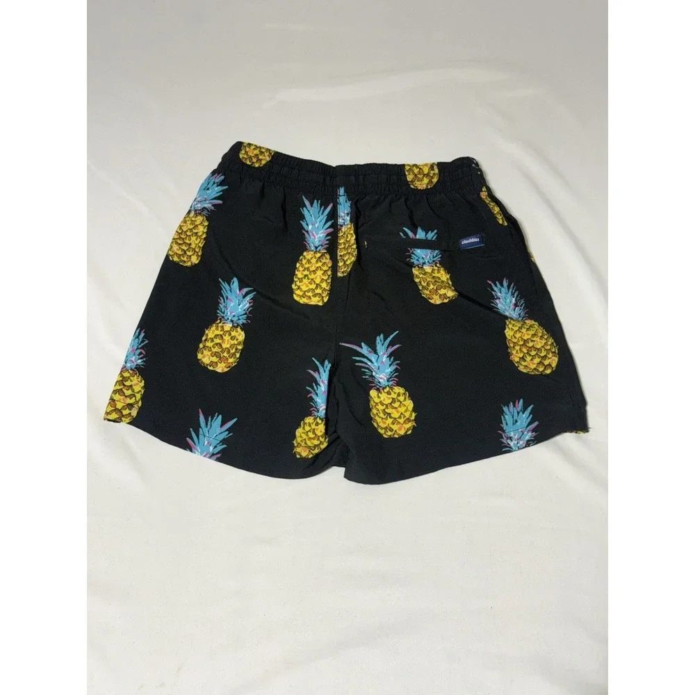Chubbies Pineapple Black Swim Trunks Shorts Men's Small 5.5